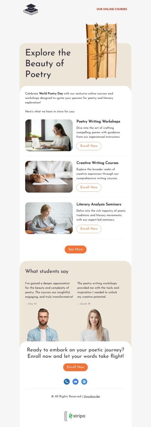 World Poetry Day email template 